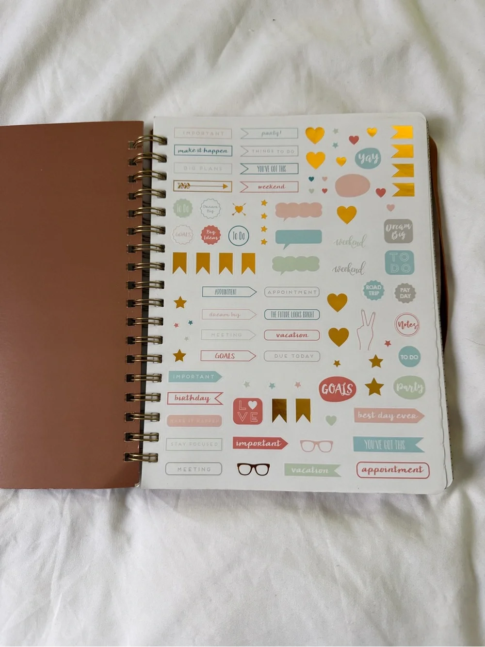 2026-2027 Weekly Planner Spiral Notebook - Brown Cover